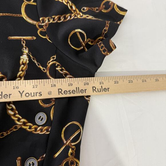 Enfocus Studio Dress Womens 14 Chain Elegant Short Sleeve Midi Polyester Party - Picture 7 of 8